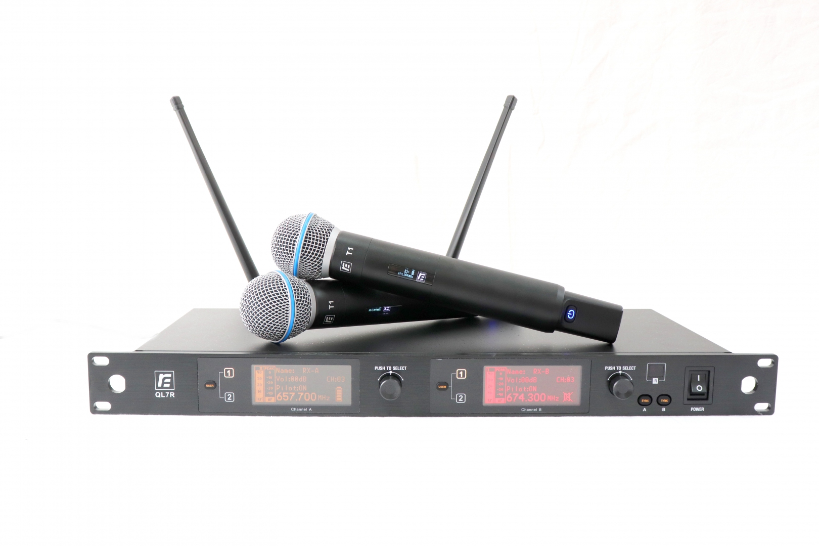 RFIntell QL7R/T1-B 720,500-754,000 МГц 2-канальная радиосистема с 2-мя ручными микрофонами в Краснодаре