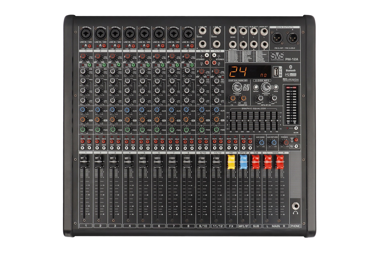 SVS Audiotechnik mixers PM-12A Активный аналоговый микшерный пульт, 12-канальный в Краснодаре